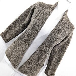 MARV! ITALIAN MADE BOILED WOOL BLEND, MARLED GRAY W/LAPELS SWEATER! SZ S